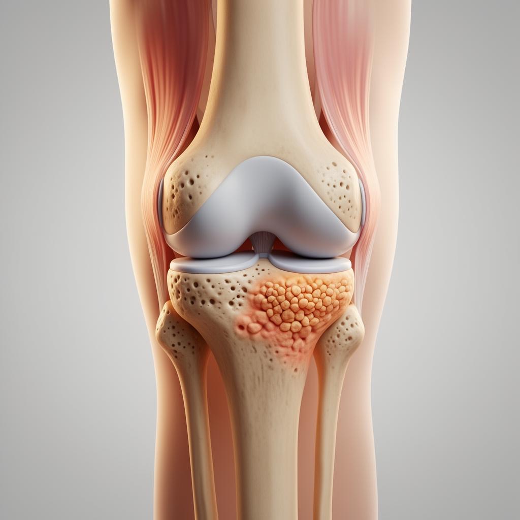 Orthopäde erklärt Arthrose anhand eines Kniegelenkmodells